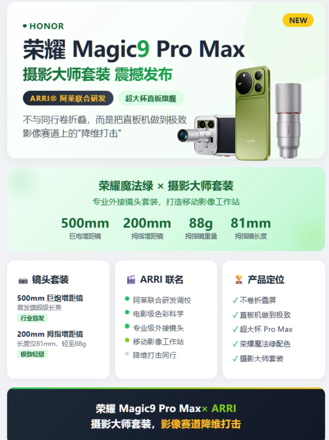 荣耀Magic9摄影大师套装❓500mm巨炮增距镜