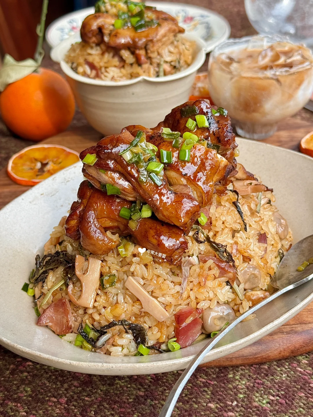春天到！豪华版春菜焖饭🫛🍚（加了葱油鸡🤤🍗