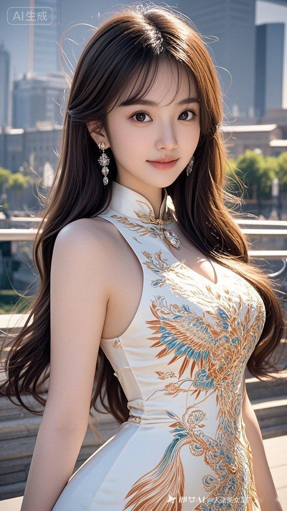 这位小姐姐真漂亮，穿着旗袍很有气质。