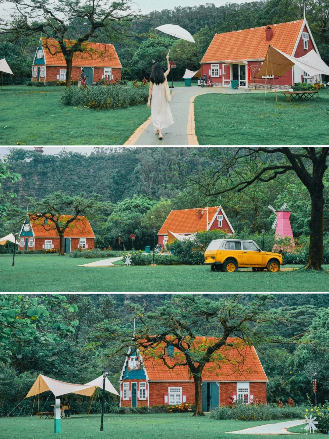 森林木屋大草坪，广州地铁直达的童话小镇🌈