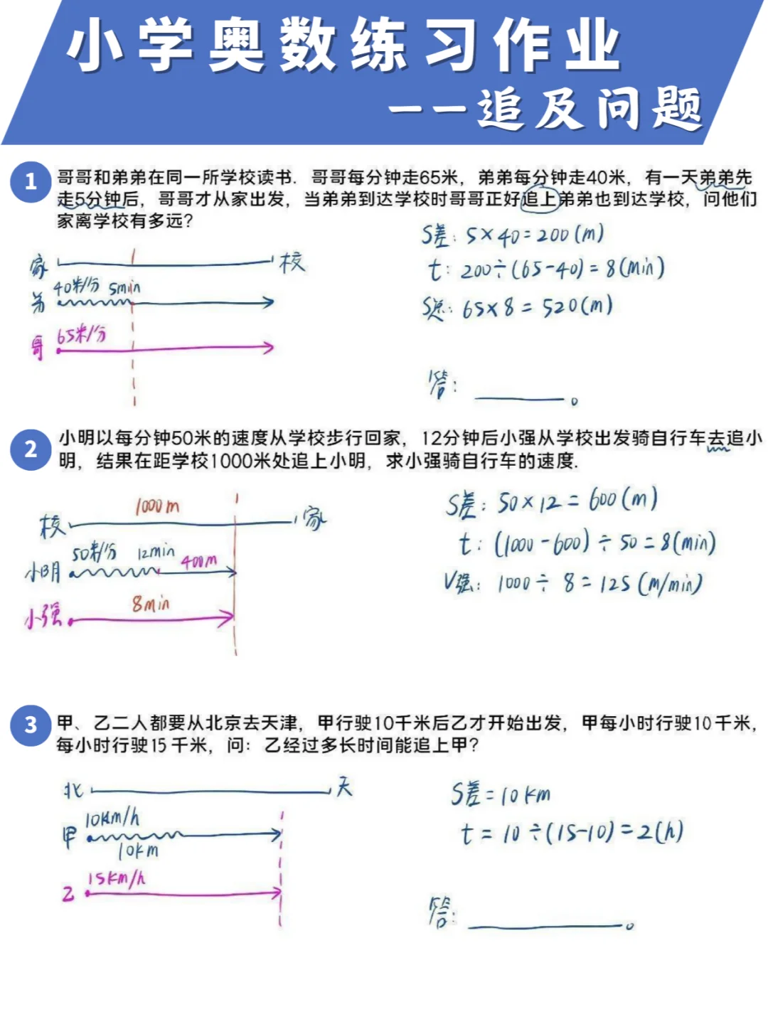 😤生气了💥追及问题，听说还有人不会❗