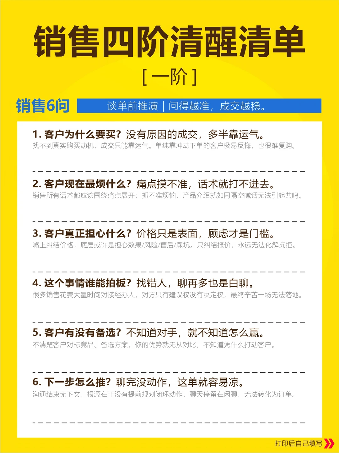 销售自查清单｜别只顾练话术，更要练脑