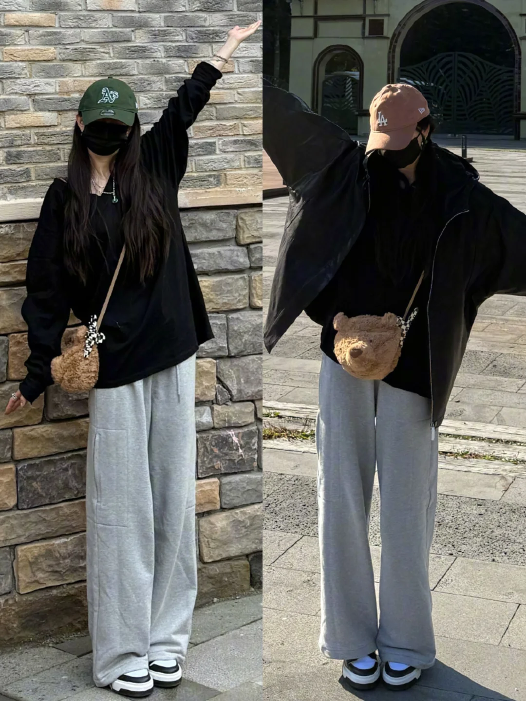 杨幂国内旅行碎片又更新了，简单舒服的穿搭