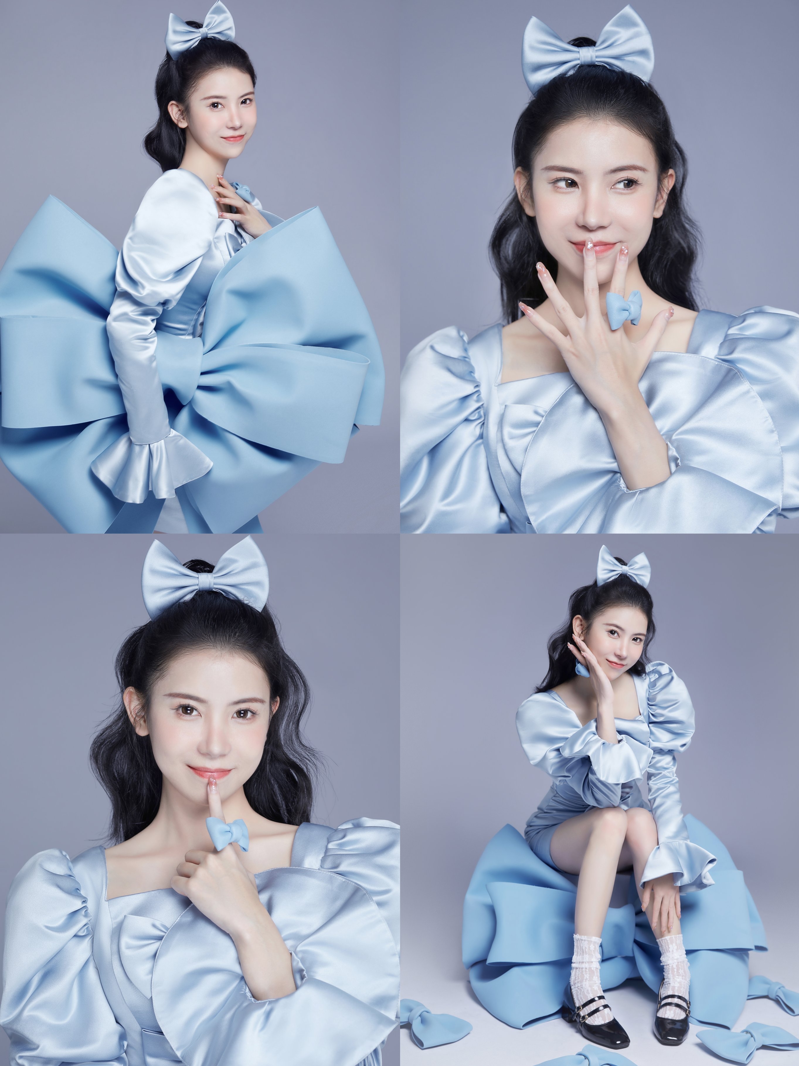 🎀🎀🎀配上清透蓝 氧气感溢出屏幕～ 蓝色真是让人爱不释手～