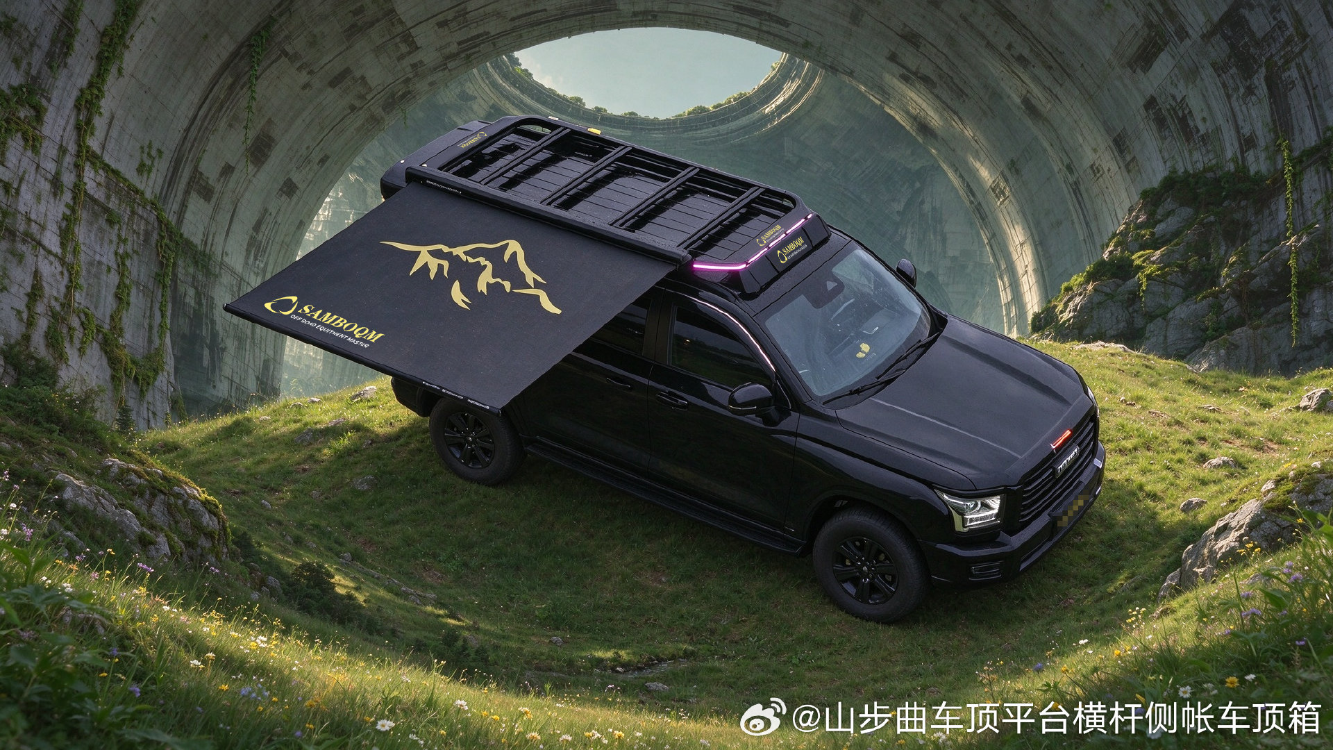 硬派哈弗 H5 适配专车定制山步曲车顶平台⚡，航空铝轻量化材质，免打孔无损安装⚙️。自带带电发光氛围灯带，夜间出行氛围感拉满✨，搭配防滑侧爬梯，上下取装备轻松省力。大平面拓展空间，帐篷、脱困装备随心装载，兼顾城市通勤与山野越野，奔赴每一场户外旅途！#哈弗[超话]##汽车##越野##哈弗h5# ​