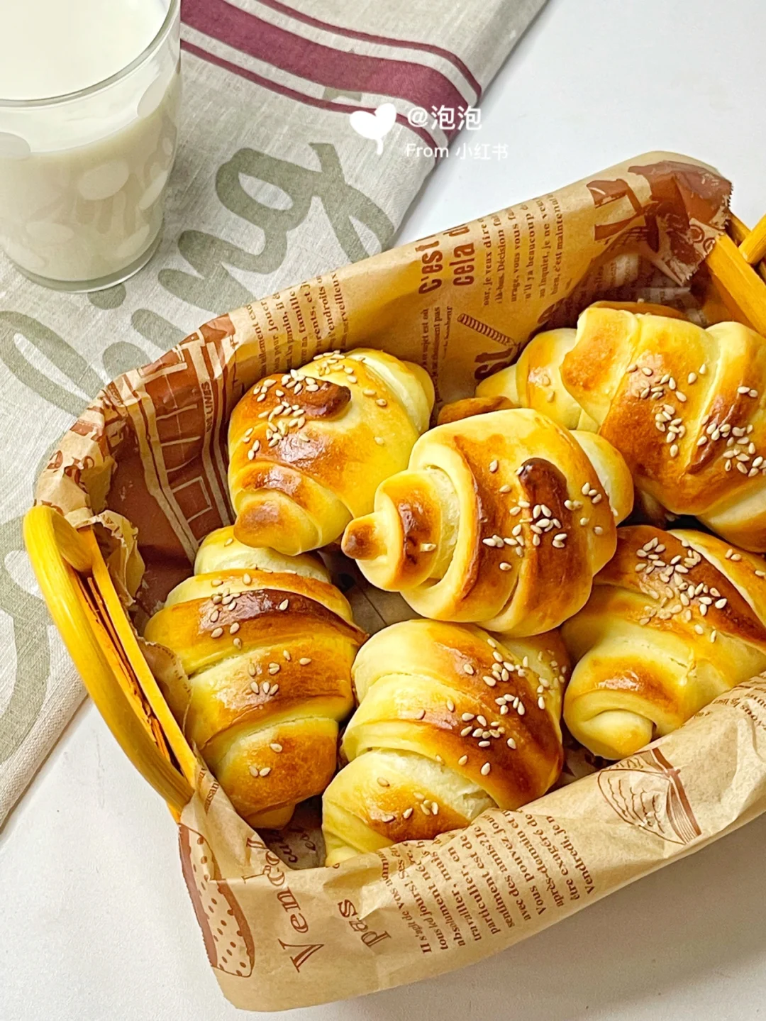 一次成功 松软好吃的 奶香牛角包🥐