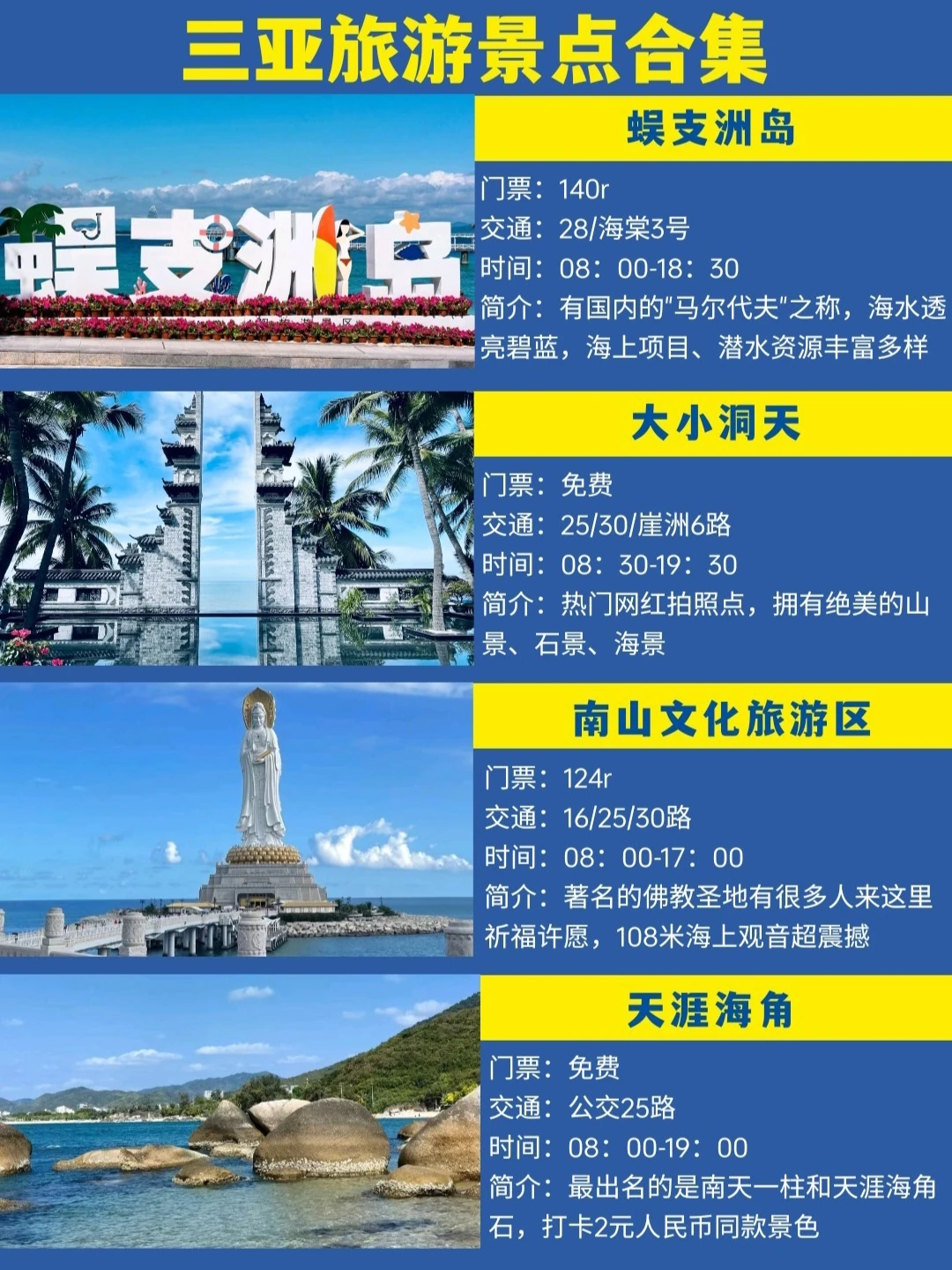 三亚景点合集❤️敲全保姆级攻略总结‼️