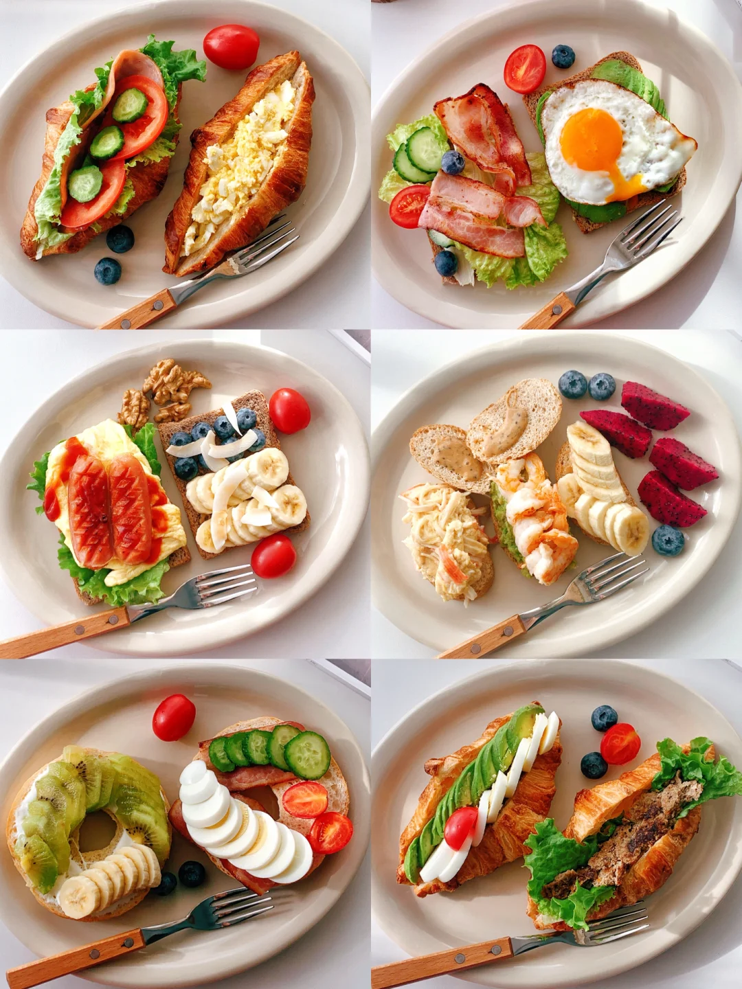 减脂餐食谱20：早餐面包拼盘🔥就爱吃拼盘（二