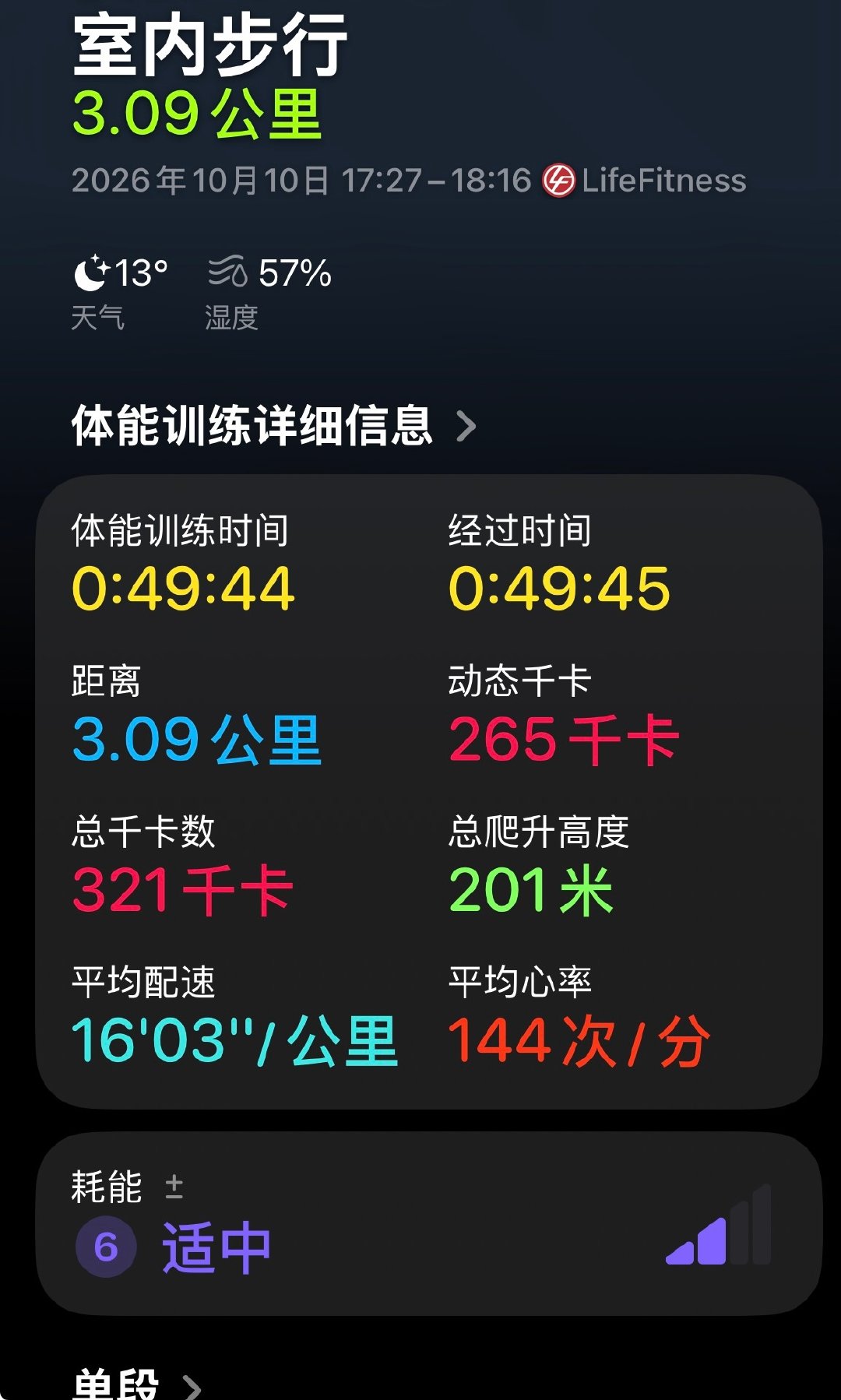 十月第🤟🏻动
好笨吧，才发现跑步机是可以连AppleWatch的
（因为忘带iPad，第一次仔细👀屏幕 ​