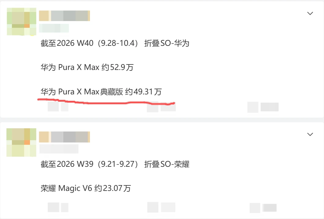 折叠屏用户大部分都被华子的阔折叠抢走了