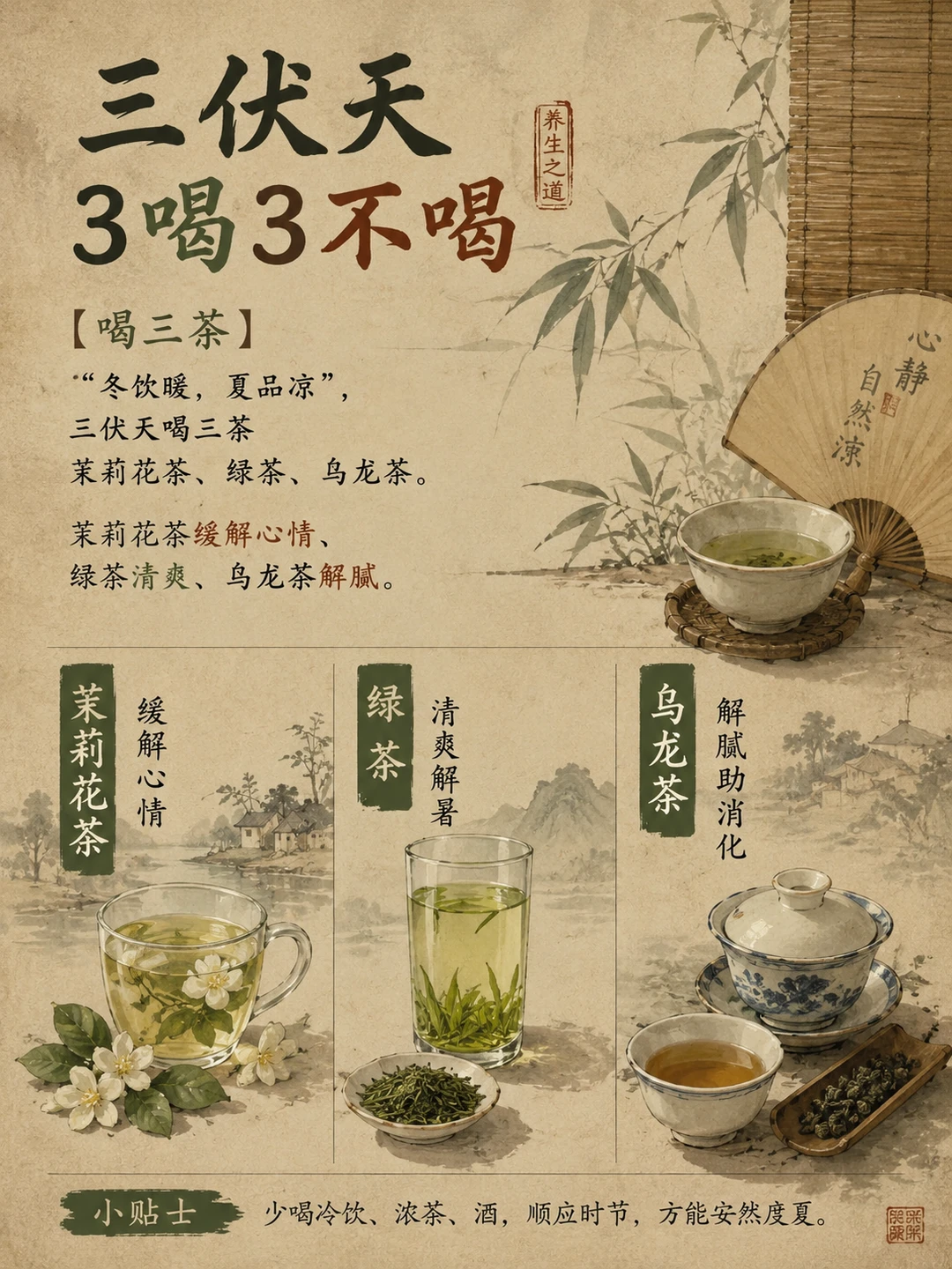 三伏天喝三杯茶｜正确喝法3喝3不喝