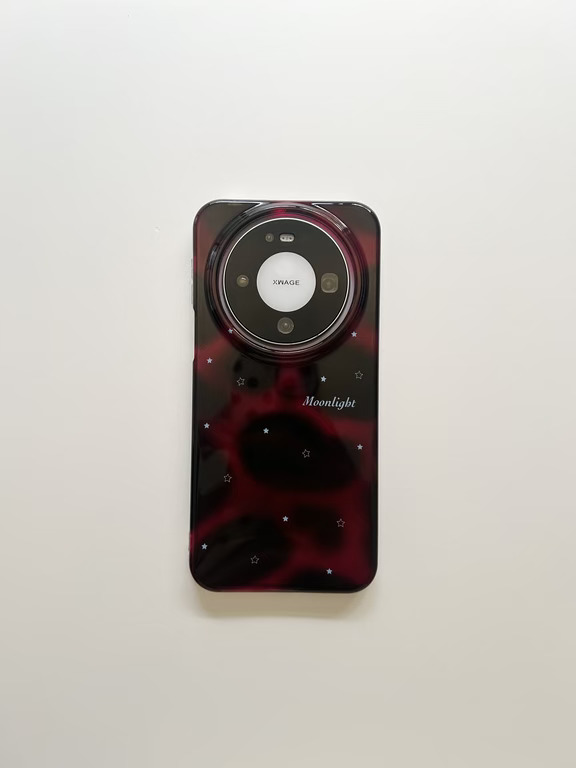 华为mate80好高级的酒红色晕染手机壳