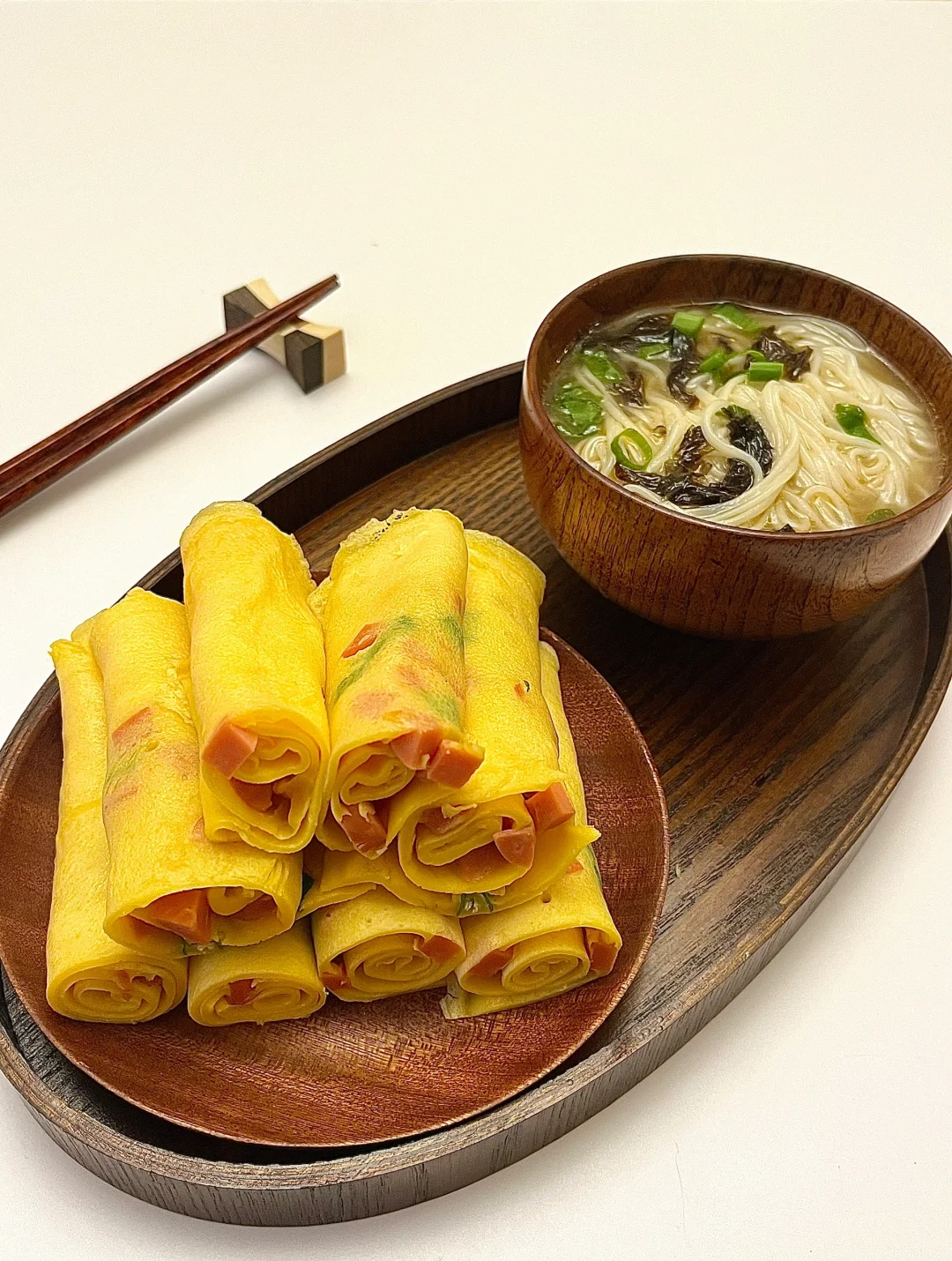 今日份中式早餐 | 🥢香葱鸡蛋饼➕汤面
