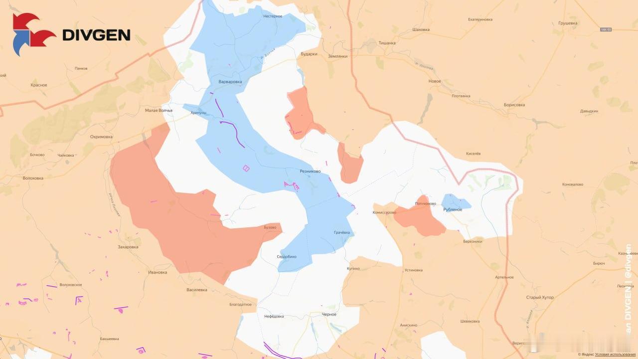 大布尔卢克以北的包围圈已经吃了一半了
来源：DIVGEN 🚩 Карта СВО
#俄罗斯32座最大炼油厂中28座遭袭##俄乌局势新进展##俄军凌晨大规模打击乌克兰#  ​​​