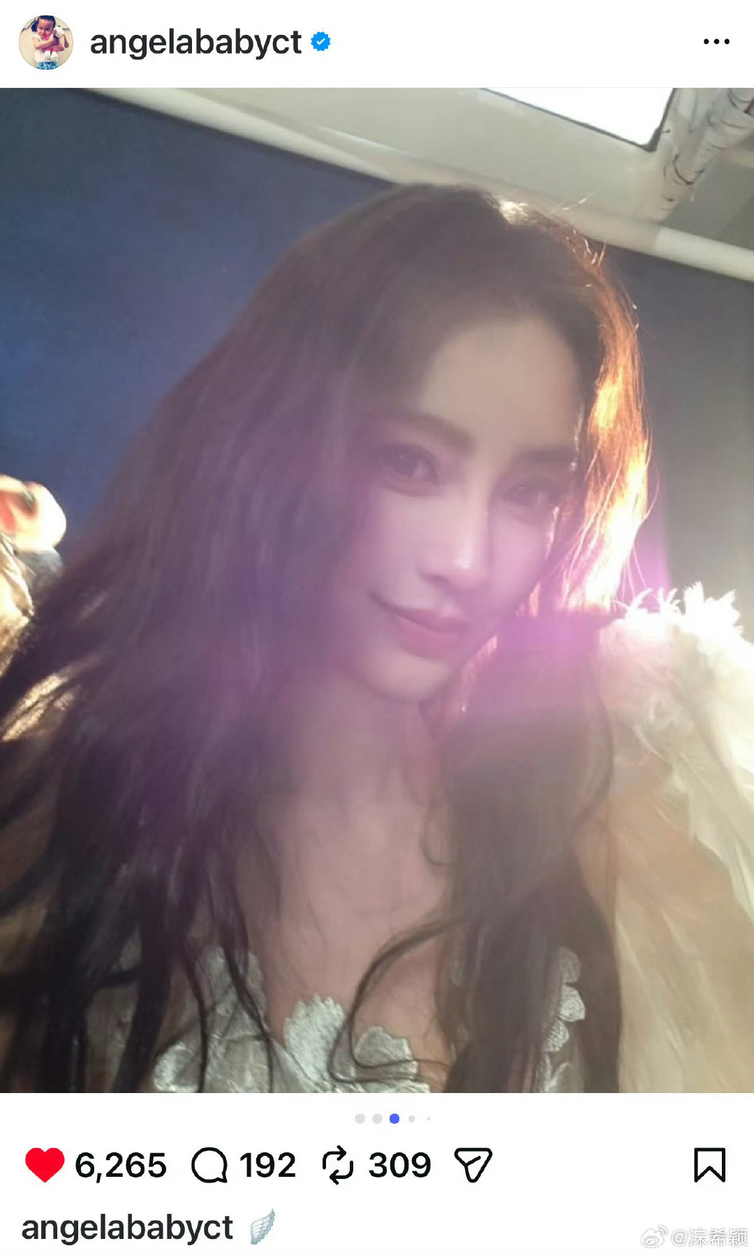 #angelababy[超话]# [送花花]#angelababy相思令# 

你是天上星，我是尘世间那个追星的人，我乐此不疲甚至翻山越岭，只为看你眨眨眼睛~

​