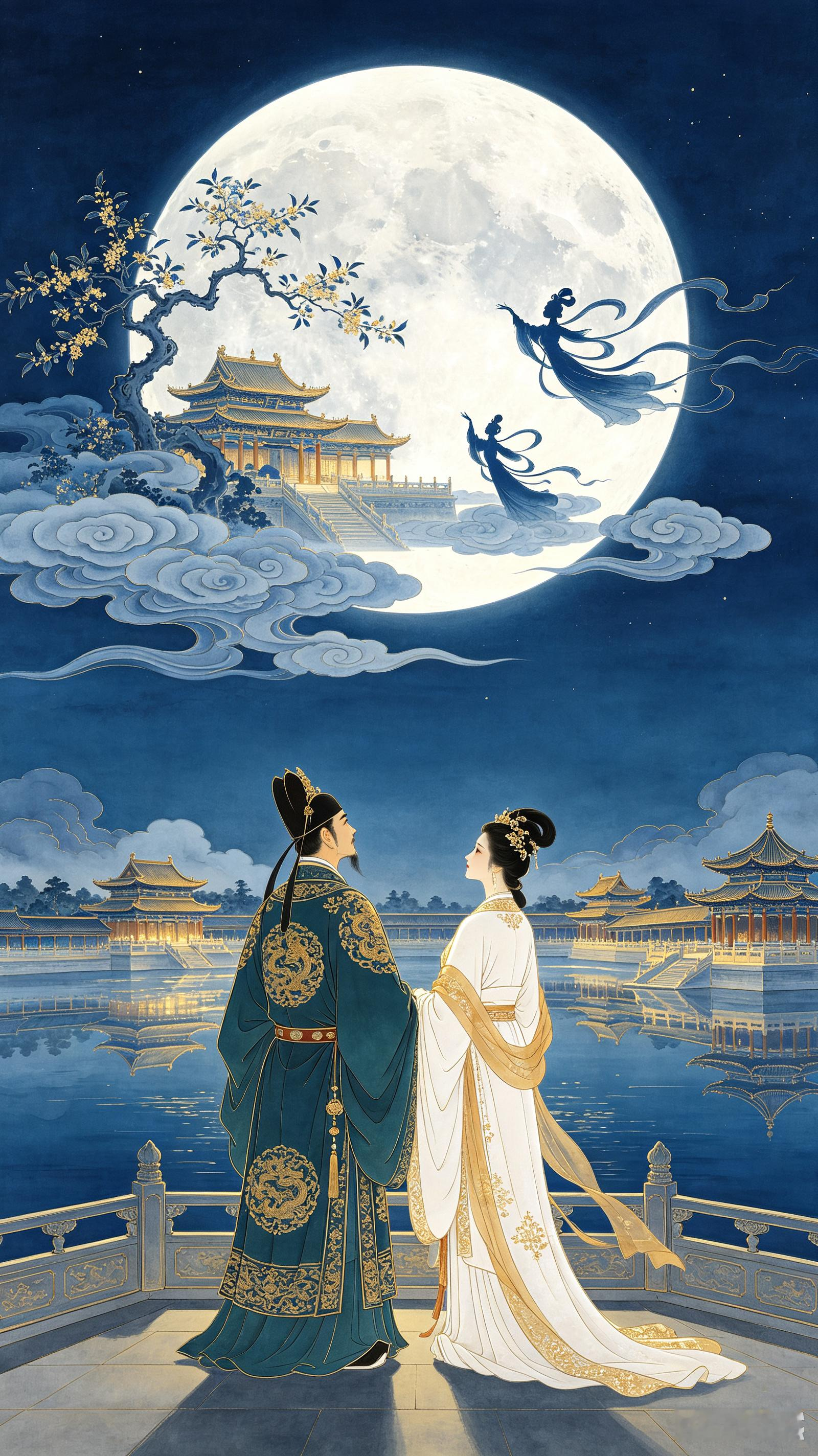 《唐玄宗的中秋：太液池望月不够，还要去月宫偷半部仙曲》

中秋赏月，你以为只是摆张桌子吃月饼？在一千多年前的大唐，有位皇帝嫌人间赏月不过瘾，直接“飞”到了月宫。

他就是唐玄宗李隆基。

嫌月亮不够近，他要筑一座百尺高台

《开元天宝遗事》里记载了这么一件事：

开元年间，有一年八月十五，玄宗和杨贵