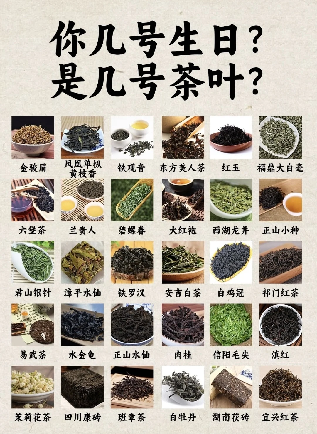 你生日是几号，是几号茶叶？快来对号入座吧！