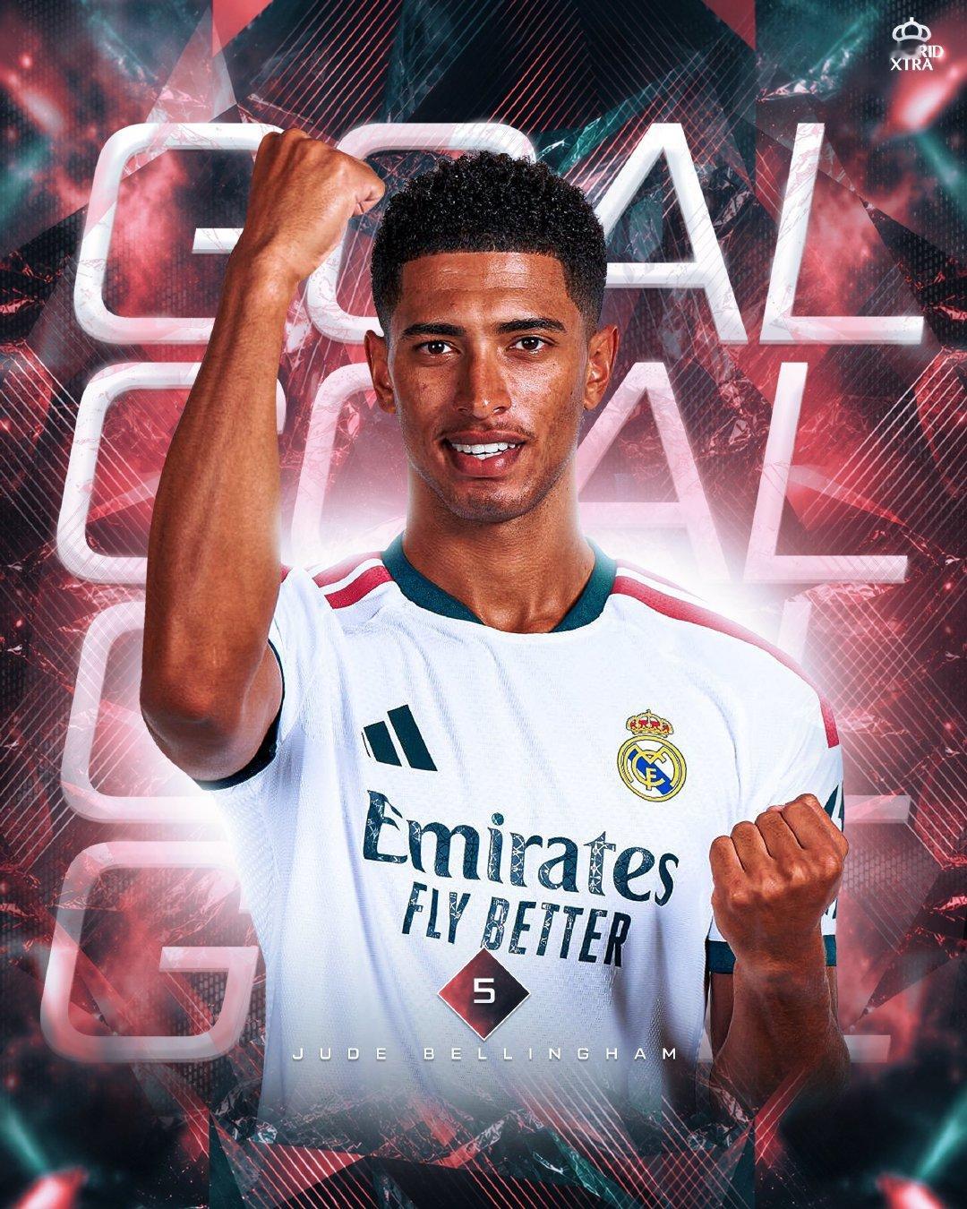 #皇马[超话]# 
贝林厄姆头球打进皇马赛季首球

#halamadrid##皇家马德里# ​