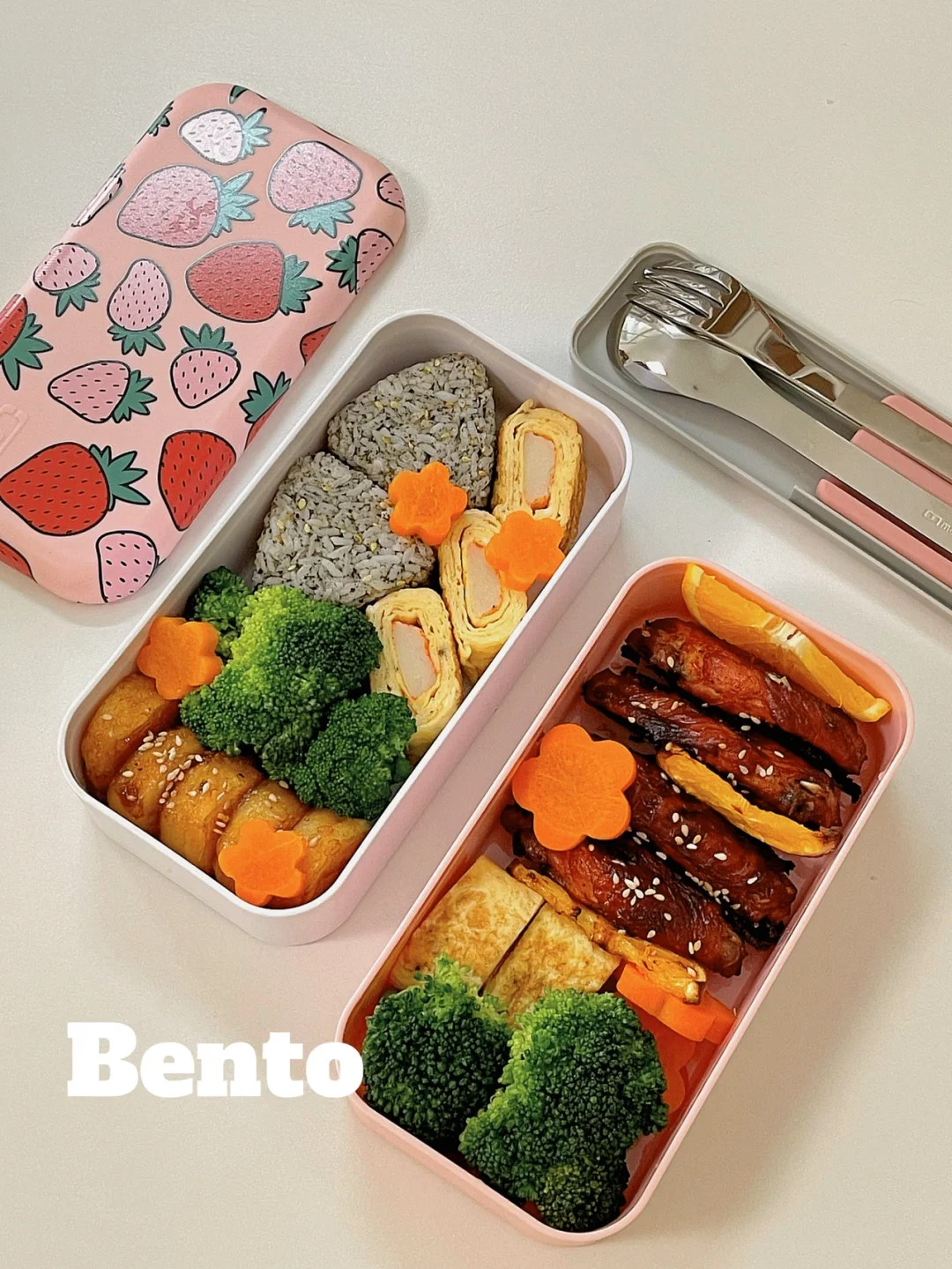 秋游野餐便当🍱厚蛋烧饭团🍙香橙烤鸡翅🍊