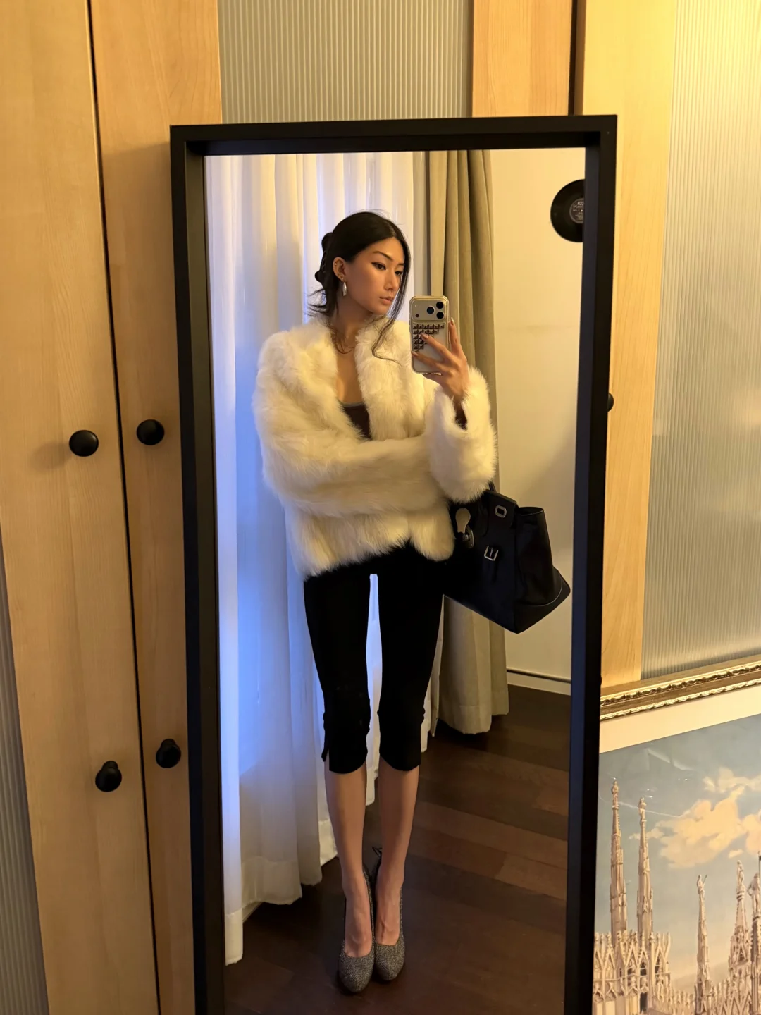fur coat outfit