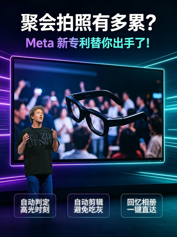 Meta新专利！以后的AI眼镜会“自己拍大片”