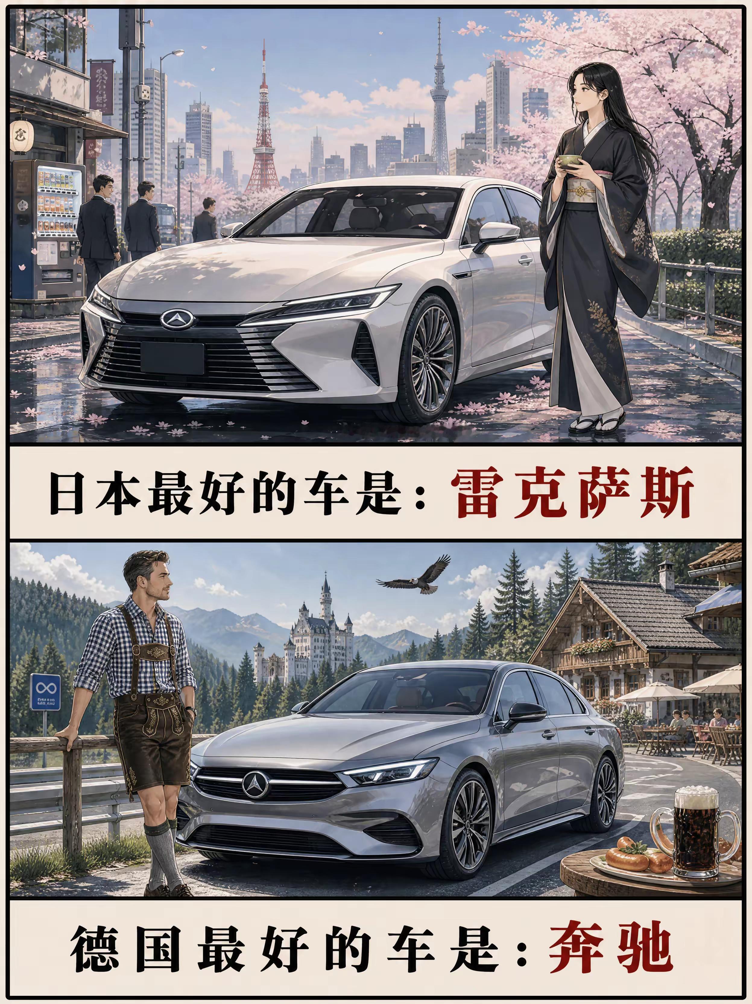 每个国家的顶级汽车代表。汽车科普 各国豪车