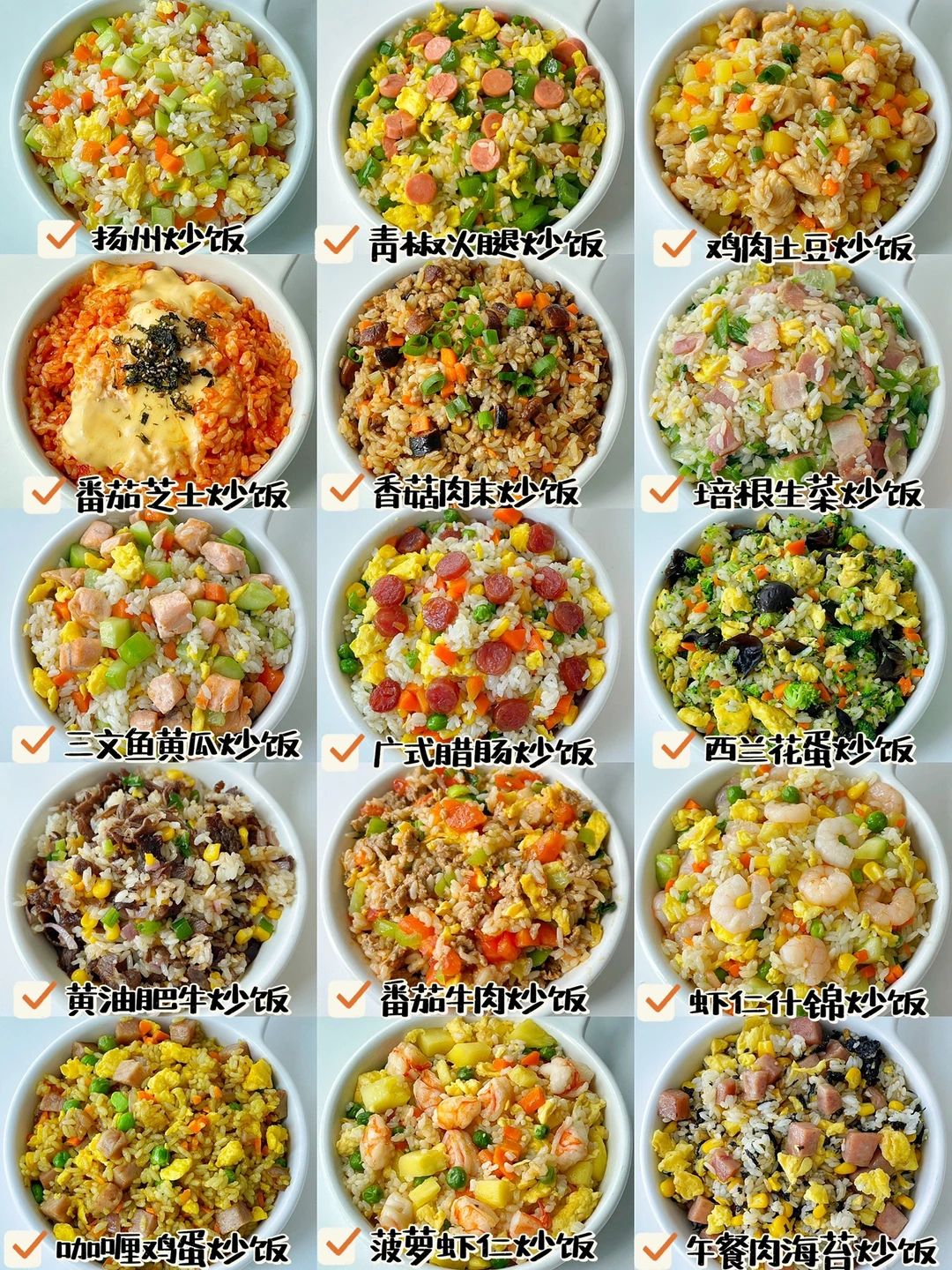 15款炒饭大合集. 好吃到可以开店了