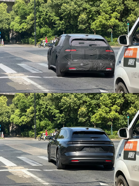 有博主 在路上拍到了三代蔚来et5t，看这个车身线条，我用ai稍微还原了一下，感觉和现款区别不太大。你们觉得呢[喝奶茶R]#蔚来