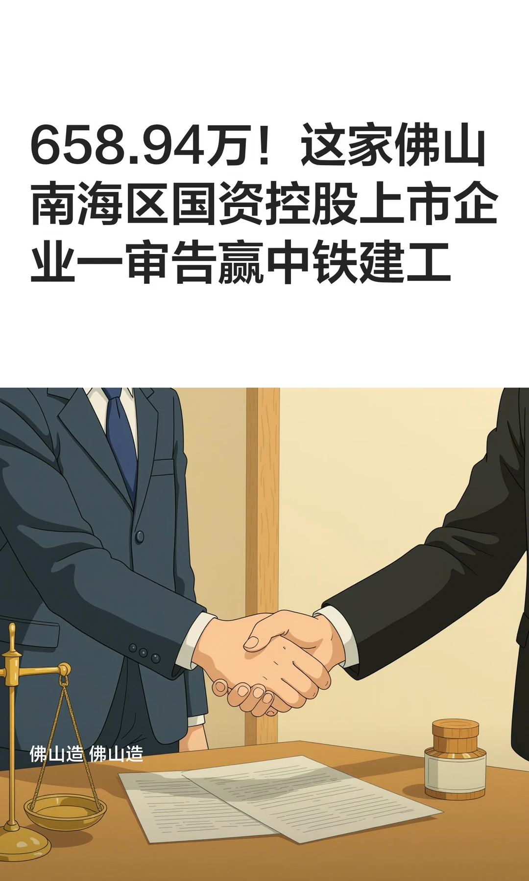 佛山南海国资控股上市企业一审告赢中铁建工