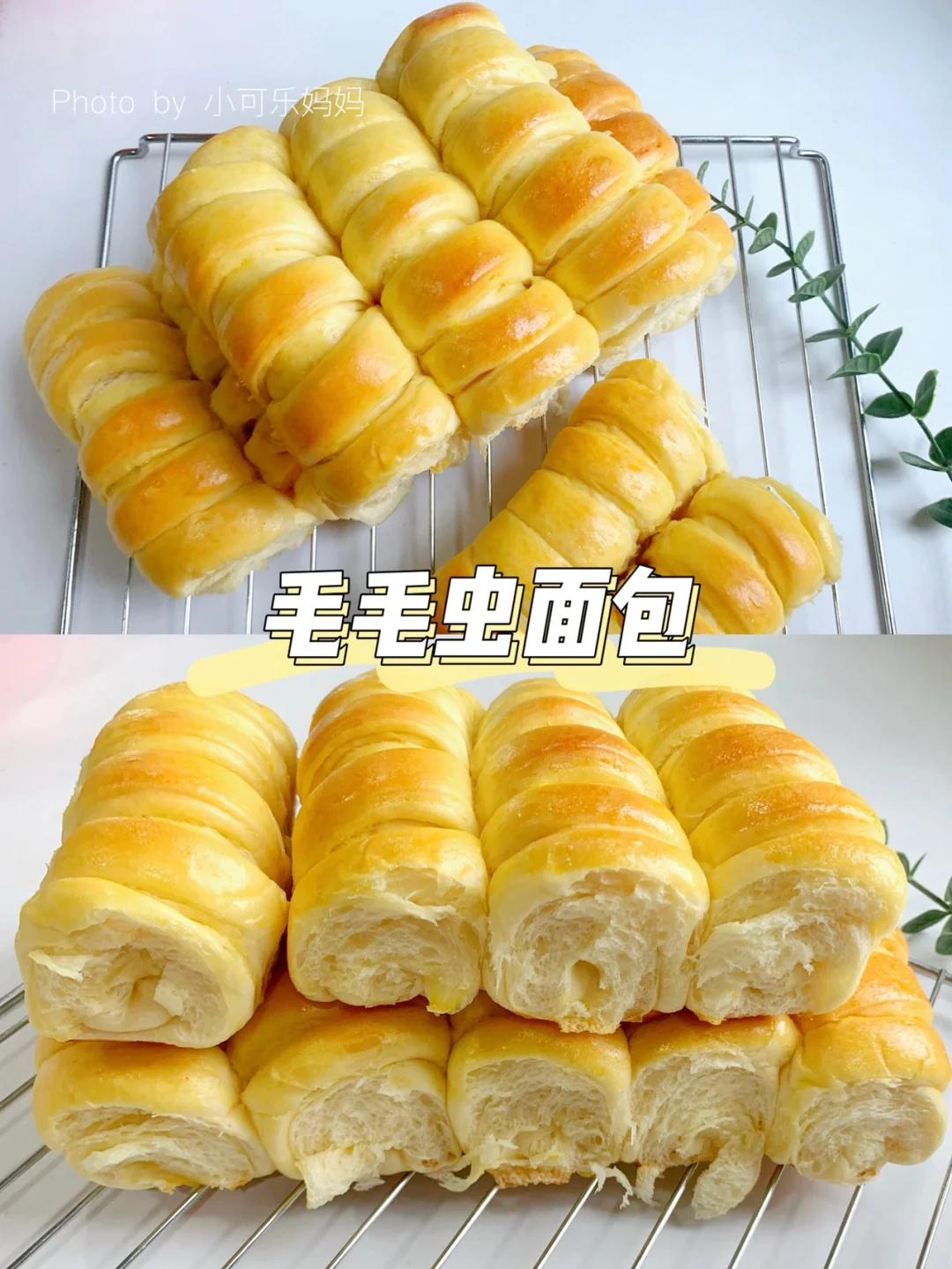一次发酵✅巨松软的毛毛虫面包🥯奶香浓郁