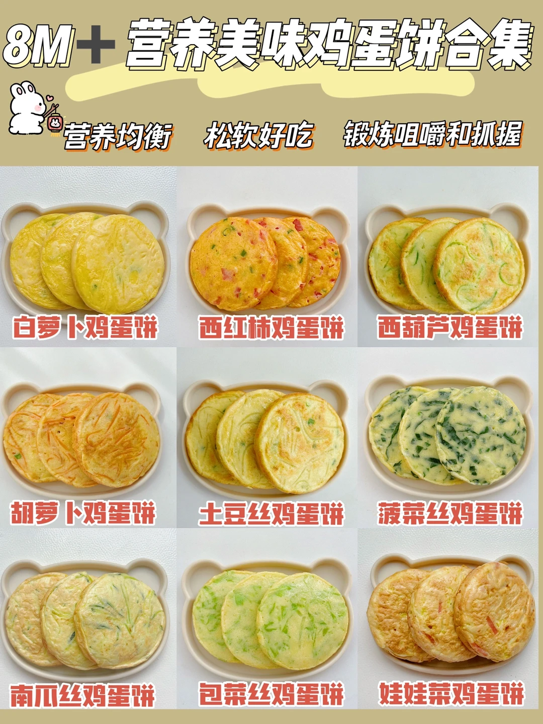 8M➕营养美味鸡蛋饼合集 | 松软好吃😋