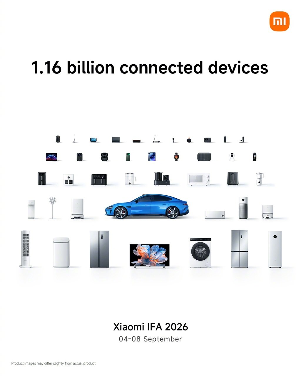 9月4日到8日，小米将首次亮相柏林国际电子消费品展览会（IFA）！
这是小米“人车家全生态”在海外最大规模的展出，展台超3300平米、展品近400款。
小米机器人CyberOne迎来海外首秀，小米Vision GT、SU7 Ultra、SU7 Max三款车亦将齐聚IFA。
9月4日柏林见！一起见证AI如何走出屏幕、走进物理世界。 ​