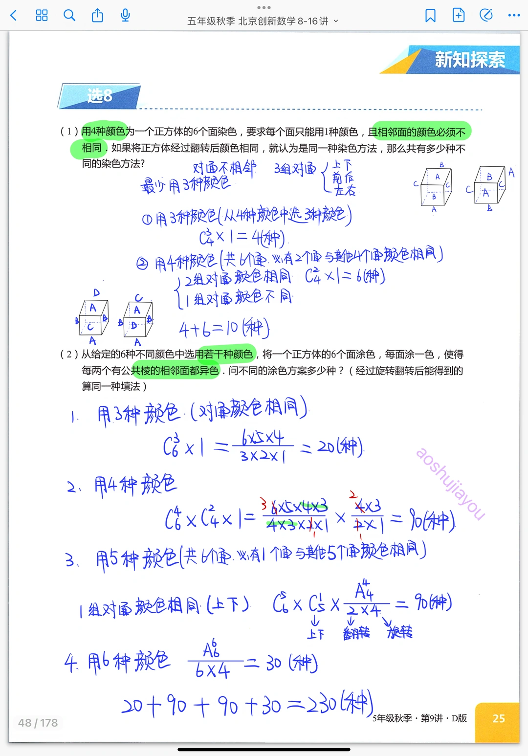 计数模块 综合复习 奥数创新班