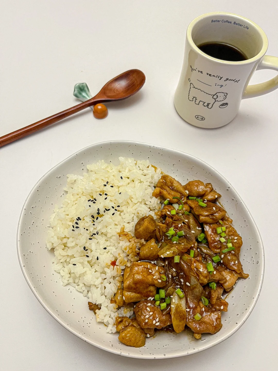 葱烧鸡盖浇饭 | 🍛一人食快手晚餐
