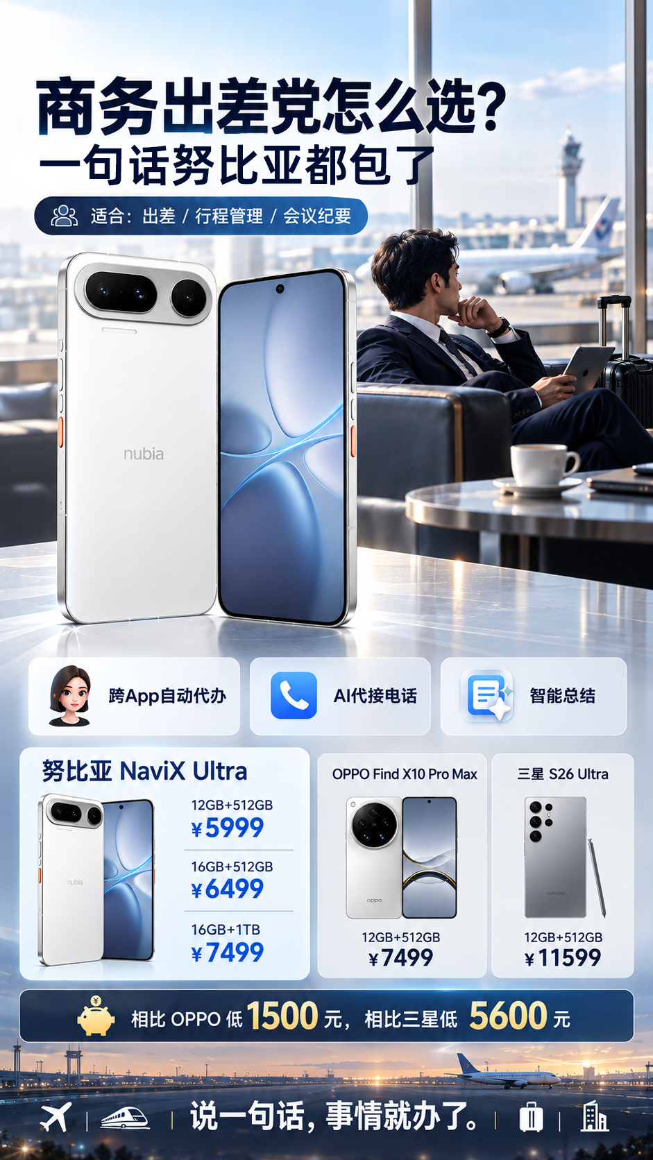 用更实在的预算就能把高效便捷的全场景商务体验收入囊中，让每一次出差都能轻松从容，真正实现“说一句话，事情就办了”的流畅体验。你喜欢哪一款手机 手机设计美学   OPPOfind10promax
