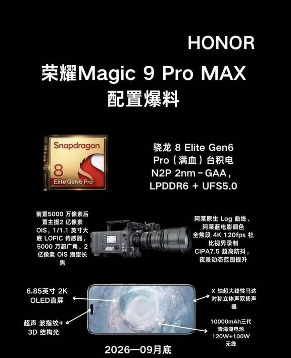 🚨荣耀Magic9系列配置爆料来袭！