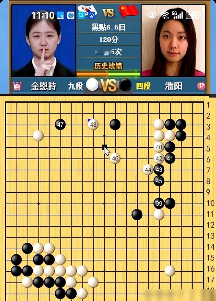 三星杯预选，中国棋手潘阳盘面领先20多目，AI给韩国金恩持的胜率几乎归零。结果翻了。

金恩持没放弃，下边盘强行开劫，潘阳选择退让。一退，白棋大龙先手活出，优势开始缩水。进入读秒，潘阳连续两步随手棋，第167手忍让，第193手直接崩盘。金恩持抢到左边最大场，局势彻底反转。

盘面大优最危险。你以为稳