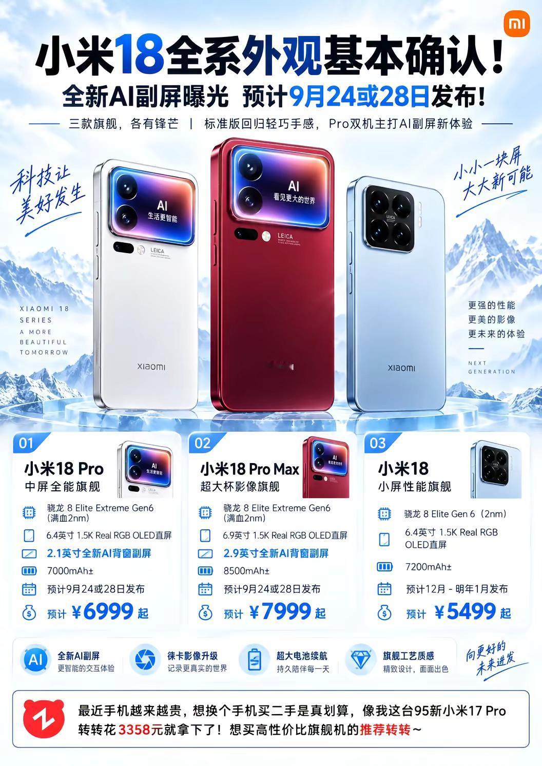 小米18全系外观基本确认！小米18 小米手机 数码科技