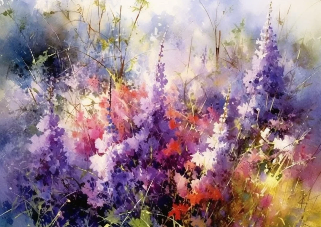 AI水彩：乱花渐欲迷人眼
