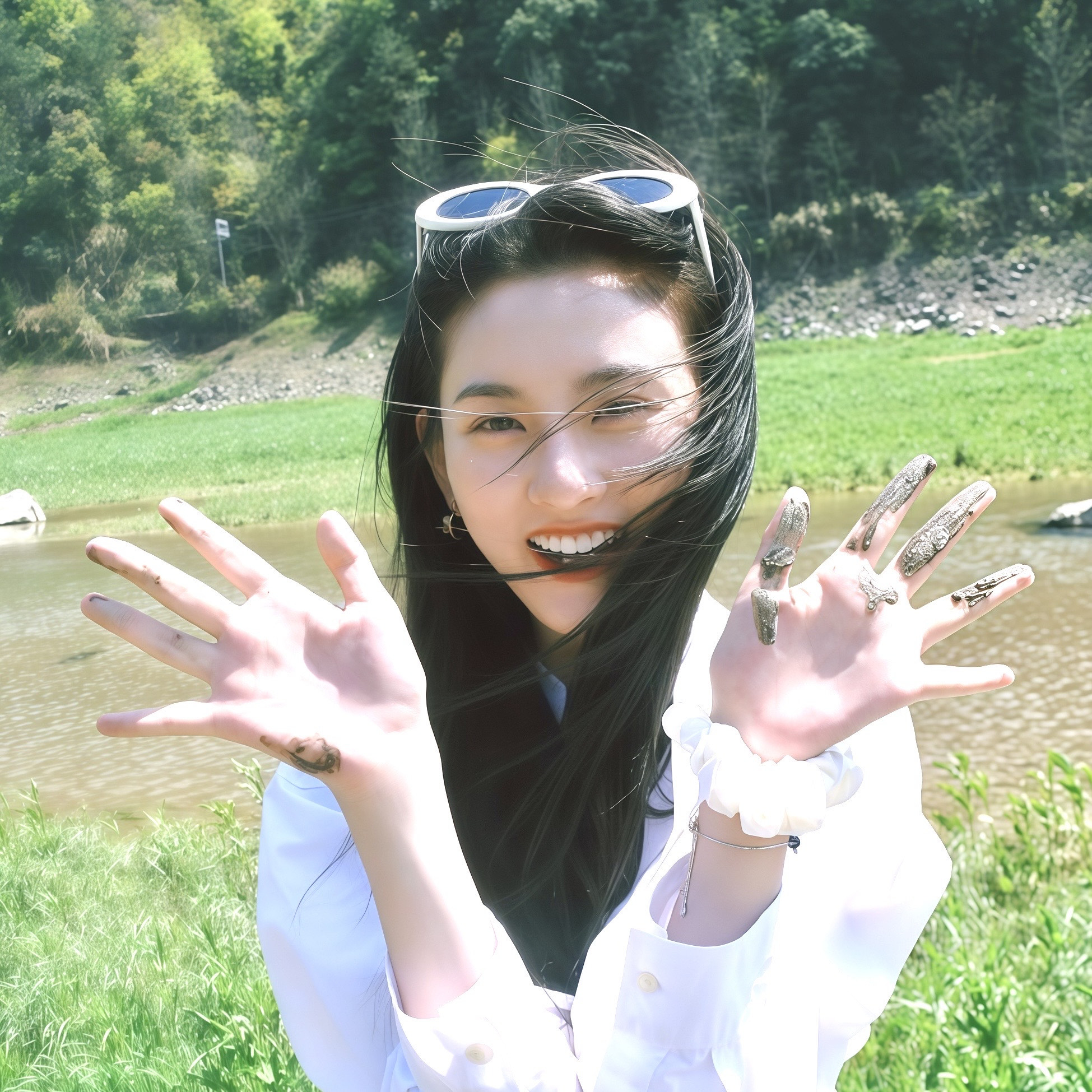 宋祖儿小小的脸大大的五官，看到她的脸，真的懂了什么叫女娲炫技级别的脸。
巴掌大的小脸里，鼻子眼睛嘴巴每一处都舒展又精致，完全没有挤在一起的局促感，之前圆脸蛋的时候灵动得像从老港片里走出来的甜妹，童星时期的灵气半点没丢。
但前阵子的路透真的吓了一跳，整个人瘦到脸颊凹陷，锁骨凸得明显，手臂细得撑不起衣服