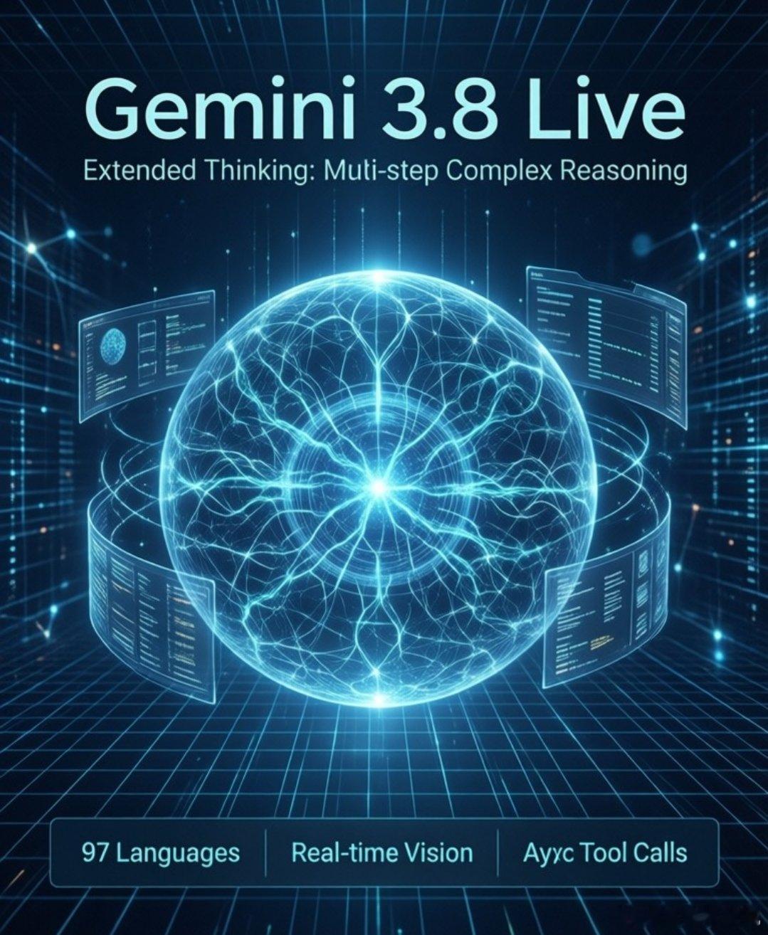 谷歌 Gemini 3.8 Live 正式发布（当地时间9月15日）
 
谷歌DeepMind推出两款实时语音对话模型：Gemini 3.8 Live、Gemini 3.8 Live Extended Thinking（扩展思考版），主打低延迟实时语音+视觉理解+后台并行工具调用，实现边对话边后台执行复杂任务，对话不会中断卡死。
 
🧩两个版本区别
 
Gemini 3. ​