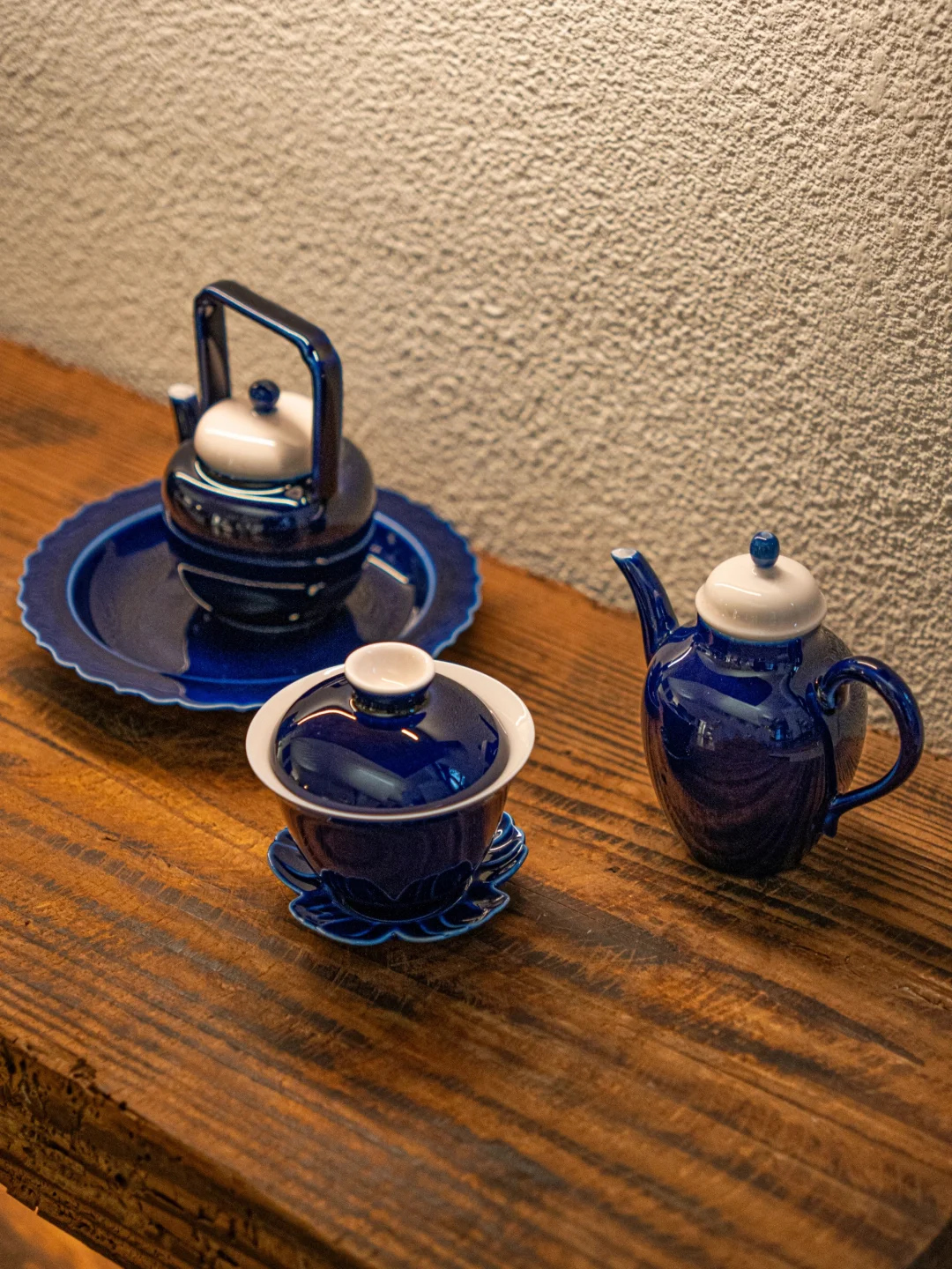 门店上新｜霁蓝釉提梁壶盖碗套组