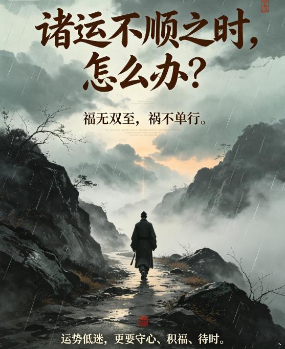 诸事不顺，当如何应对？古云：福无双至，祸不单行。人逢运滞财衰，磨难往往接踵而来，困顿有时经年不散。行善结缘，固本培元。顺境之中布下根基，逆境来时才有退路，不至于一败涂地。万般皆有因果。无难之时积福，有难之时护佑。奉庇佑之物，灾煞可挡，待时转运。 ​​​