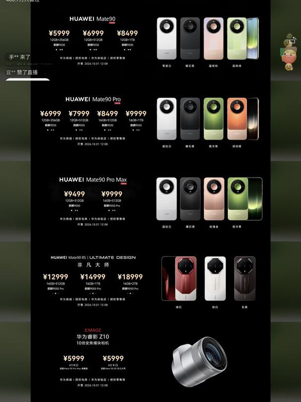 华为Mate90价格一览！这价格彻底疯狂！
