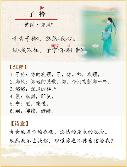 古诗词解析 | 诗经郑风《子衿》