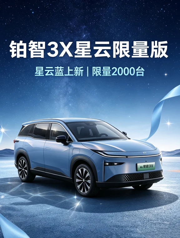 ✨铂智3X星云限量版｜星云蓝上新，限量2000台