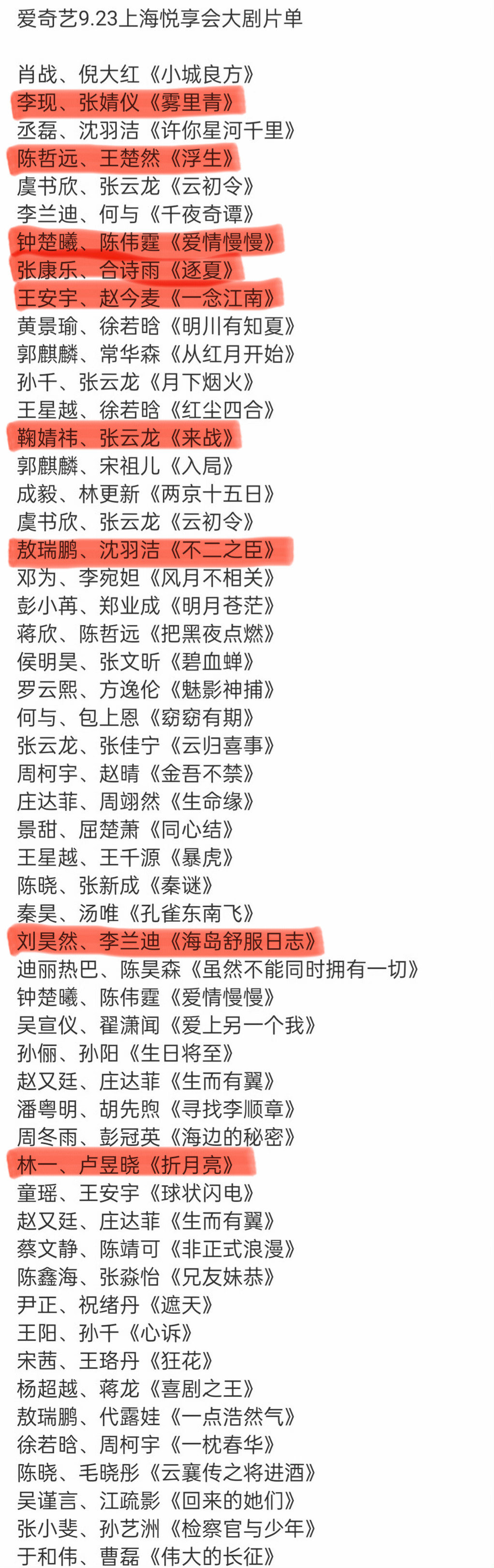 🥝的大会可看性感觉没有🐧和👖的高。。大概就这几部会观望一下 ​