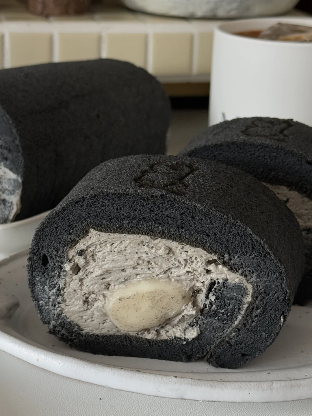 ▪️黑芝麻麻薯蛋糕卷｜没想到这两个这么搭🥄