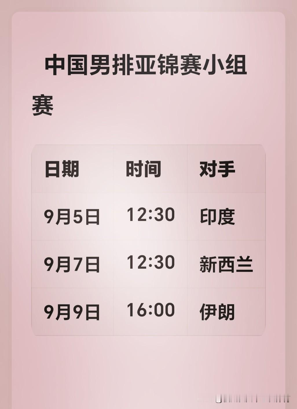 2026年男排亚锦赛将于9月4日至13日在日本福冈举行，冠军队伍将直通2028年洛杉矶奥运会，赛事前3名将获得明年男排世界杯的参赛资格。
9月1曰，中国男排已启程前往日本，在出征之前，中国男排曾邀请阿曼男排来宁波北仑热身，双方约定打满4局比赛，中国队最终全部获胜。而在这场热身赛中，主攻手张景胤重返赛