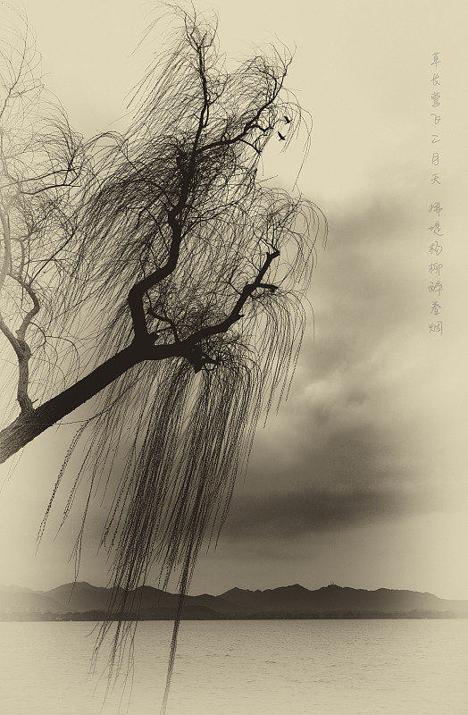 V上联：翠柳含烟莺轻语，下联：粉桃带露蝶漫舞。